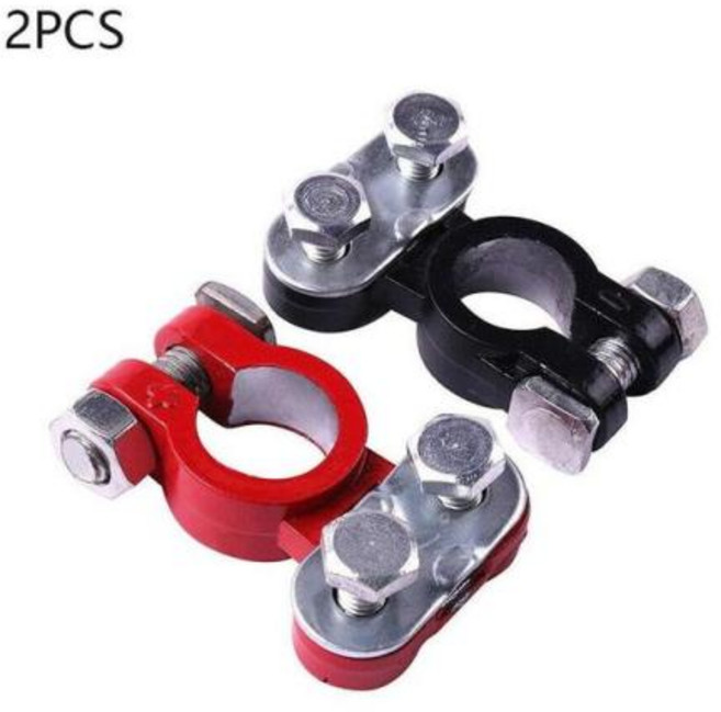 자동차 보트 트럭 배터리 터미널 클램프 클립 알루미늄 마그네슘 터미널 합금 배터리 커넥터 파일 D2k0 1 쌍, [01] A, 없음, 1) A