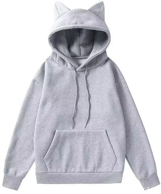귀여운 고양이귀 후드 플리스 집업 스트릿 힙합 가을 유니섹스 맨투맨