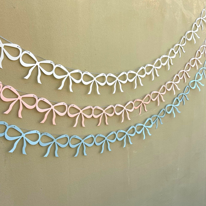 리본가랜드 파티 가랜더, 1개, 블루