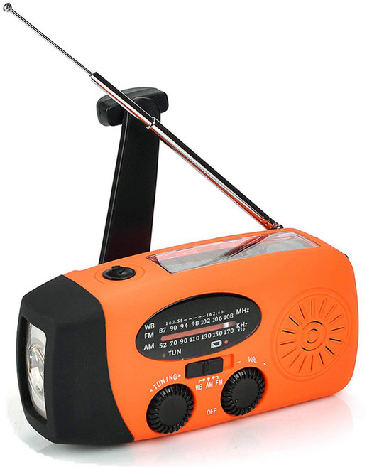 AKRUA 랜턴라디오 수동라디오 비상라디오 유선라디오fm 재난라디오 자가발전손전등 자가발전 라디오 재난용품 생존키트 발전라디오, 오렌지, 오렌지