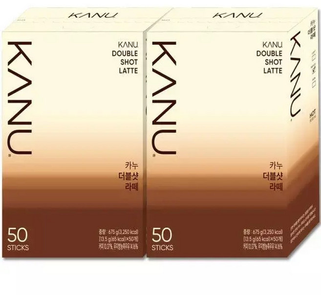 카누 더블샷 라떼 크리미 부드러운맛 홈카페 50T 2개 MNS, 50개입, 13.5g