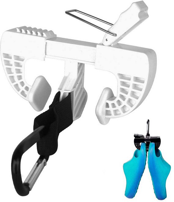 [루베이/신발집게] 멀티 슈즈 홀더 + 조절 스트랩 냄새방지 통풍 빠른 건조 축구화/농구화/등산화, 흰색, 1개