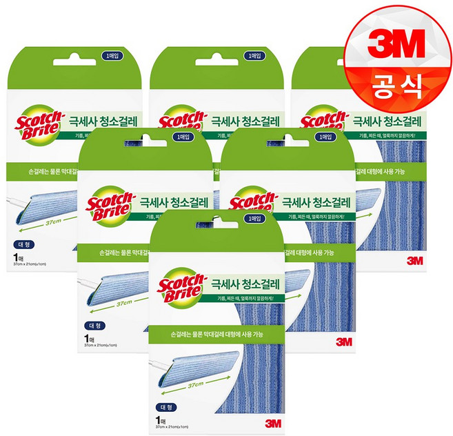 스카치브라이트 클립형 초극세사 청소포, 6개
