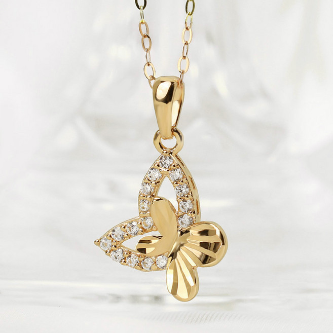루이델라 14K 18K 여성 데일리 나비 바네사 금 목걸이 여자친구 선물