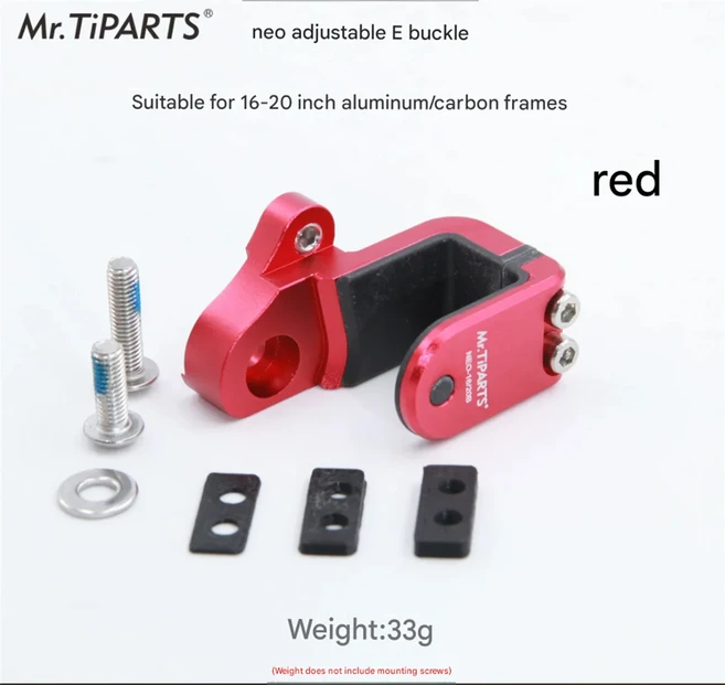 Mr Tiparts 알루미늄 합금 E 후크 자전거 프론트 포크용 16 20인치 자바 네오 3단 자전거 업그레이드 개조, 레드 티타늄 9 S 카본 패턴 프론트 포크