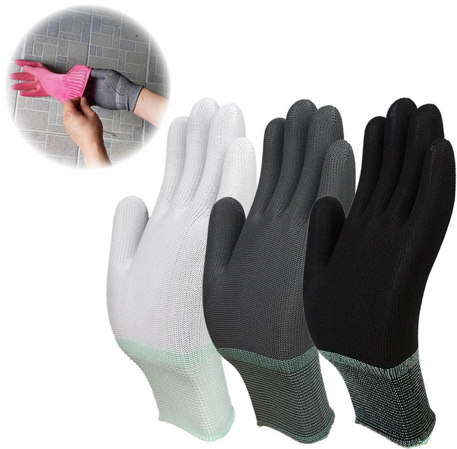 네고존 고무장갑 속장갑 얇은 면장갑 흰장갑 흰색 회색 검정 S M L, 폴리내피장갑회색M, 1세트, M(1켤레)