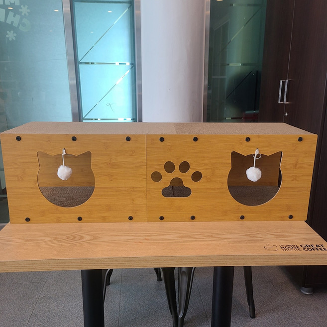 AINI 고양이 털방울 터널형 스크래쳐 숨숨집, 베이지, 1개