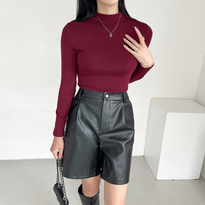 투데이앤룩 기모 하프 터틀넥 여성티셔츠 7color