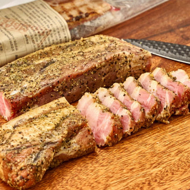 [파프리카] 완수고기 훈제 통삼겹살 캠핑 바베큐 훈제고기 HACCP 인증, 375g, 1개