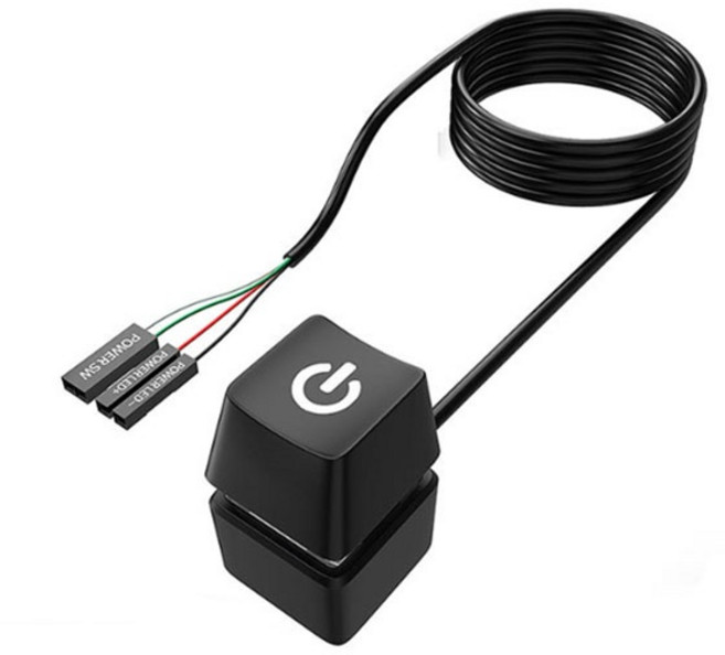 티놀지 PC 컴퓨터 본체 파워 외부 전원 사각 버튼 스위치 블랙 [T-N935B], 1개