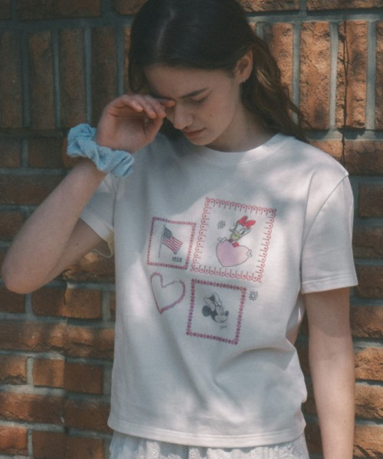 코드그라피 CODEGRAPHY CGP [디즈니] 프레임 미니마우스 반소매 티셔츠_화이트 CBEUWTS063WH 282269