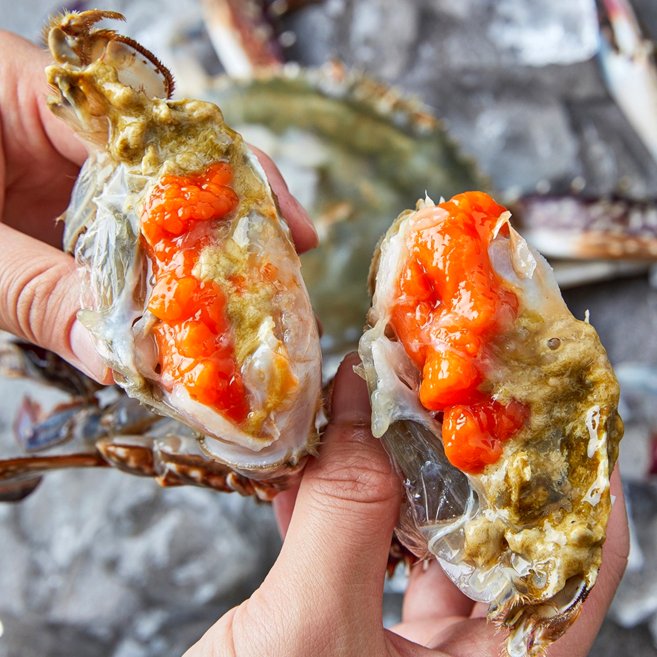 국내산 생물 암꽃게 자연산 당일조업, 1박스, 1kg(4-6미)