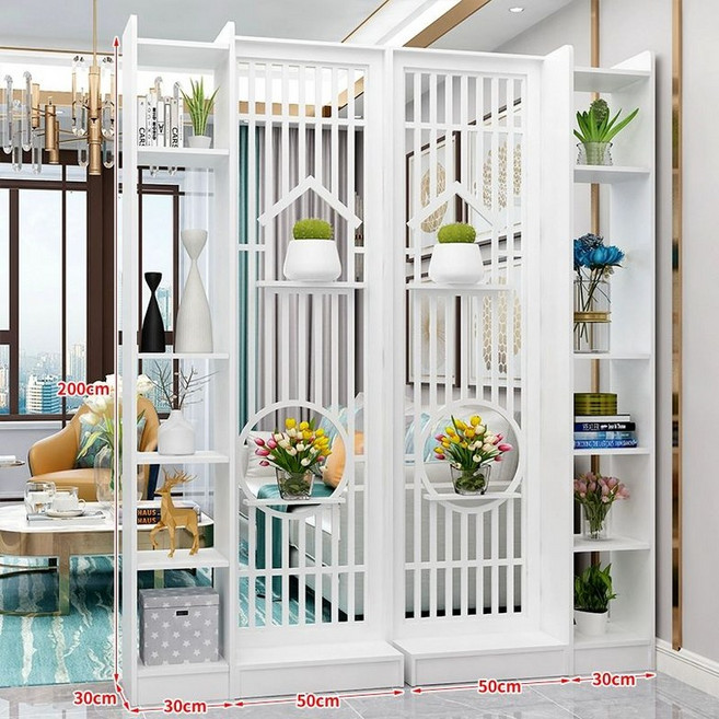 화분파티션 거실 입구 인테리어 가벽 철제 파티션, 원형 수납장 200x너비 160cm