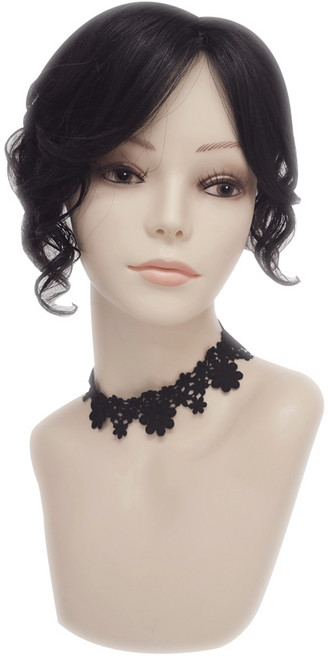 아미모 앞머리가발 인모헤어피스 여자부분가발 27cm 웨이브 [CM-P 12010], 1개, (웨이브) 자연갈색 중앙가르마 앞머리 없는 사이드뱅