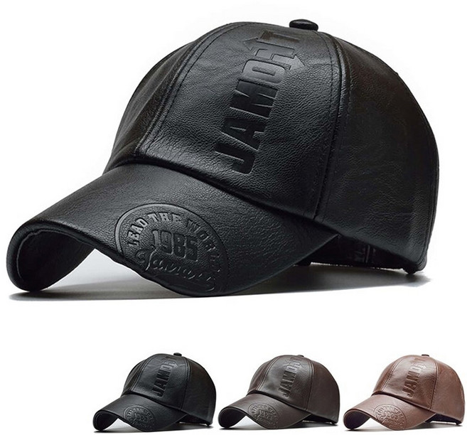 JAMNO 남성 가죽모자