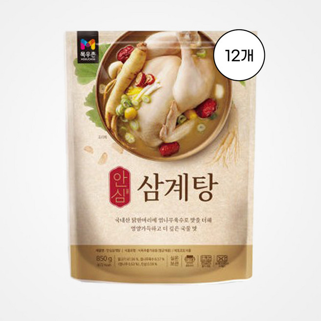 안심 삼계탕, 12개, 850g