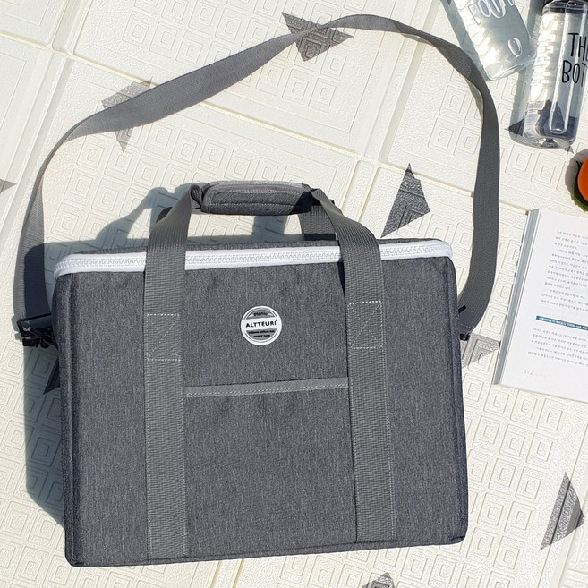 알뜨리 보온보냉백 보냉백 쿨러백 보온보냉 도시락가방 미니 보냉가방 보온팩, 그레이, 1개