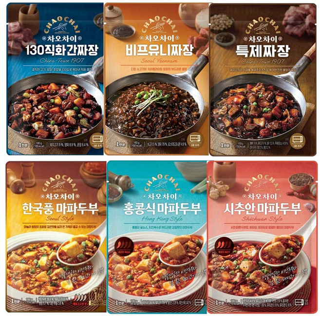 차오차이 간짜장 180g 한국풍마파두부190g 6종 각1개