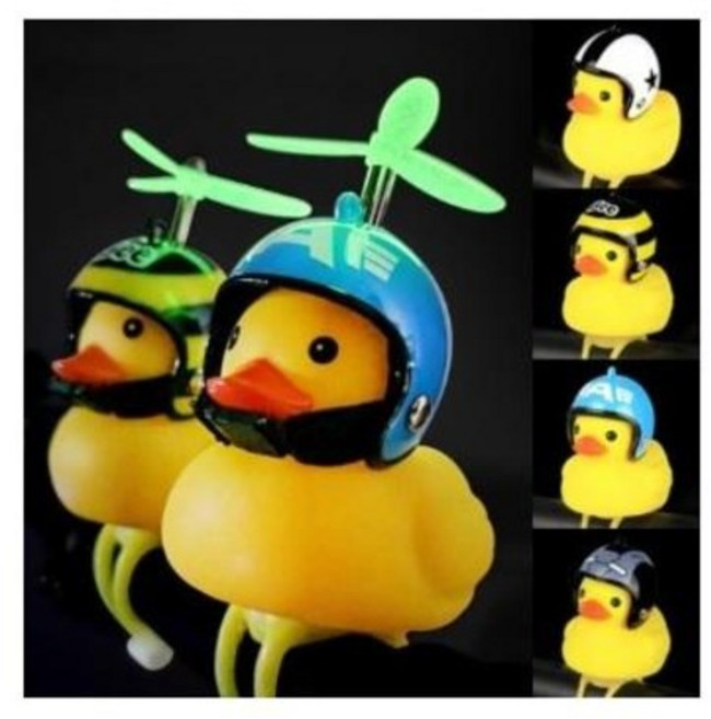 트레벨로 야광 프로펠러 헬멧 쓴 러버덕 자전거 라이트&벨 오리라이트, 스파이더맨(레드), 1개