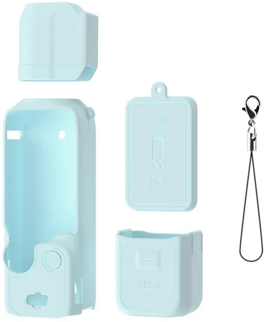 DJI OSMO Pocket 3용 실리콘 보호 케이스 긁힘 방지 렌즈 캡 커버 쉘 포켓 카메라 액세서리, 01 Blue A