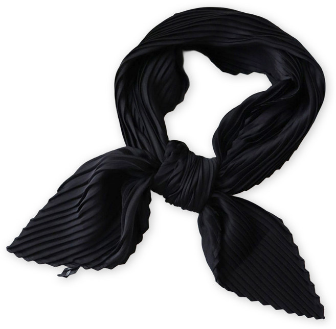 메리앤유 코디 필수 실키 소재 플리츠 주름 쁘띠 미니 스카프