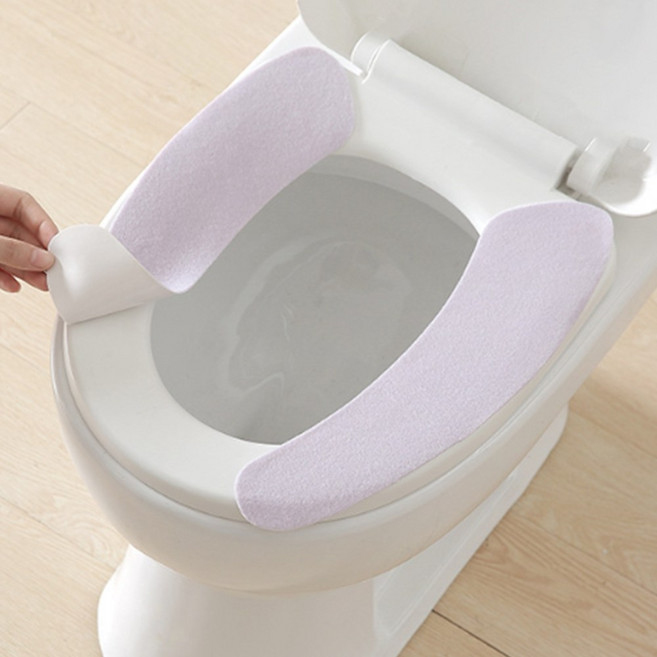 붙이는 변기 시트 커버 10개, 핑크, 1세트