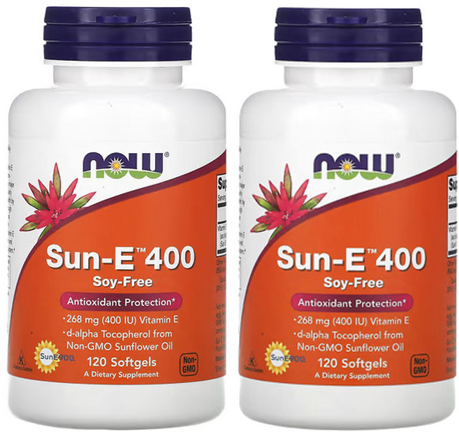 나우푸드 썬-E400 268mg(400IU) 120 소프트젤, 2개, 120정