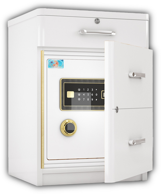 파크브릭 클래식 가정용금고 지문인식 패드 도난방지 귀중품보관함, 화이트