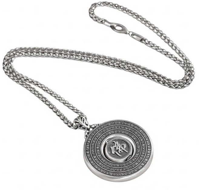 반야심경 목걸이 부적 회전 관음의 손 불교 액막이 굿즈 선물 케이스, 1개, 실버