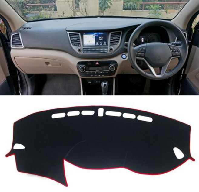 대쉬보드커버 호환 현대 투싼 20152016 2017 2018 2019 2020 대시 보드 매트 패드 햇빛가리개 계기 카펫 자동차 액세서리, 4) RHD Red 20152018