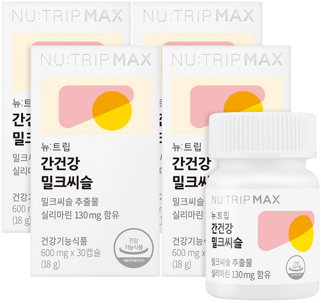 뉴트립 간건강 밀크씨슬 600 mg, 30정, 4개