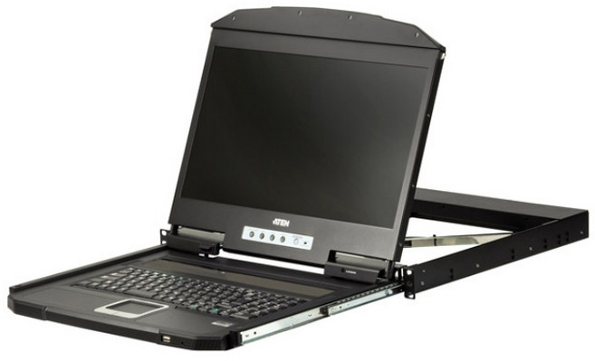 ATEN CL3700NW 1U 싱글 레일 와이드스크린 LCD 콘솔, 1개