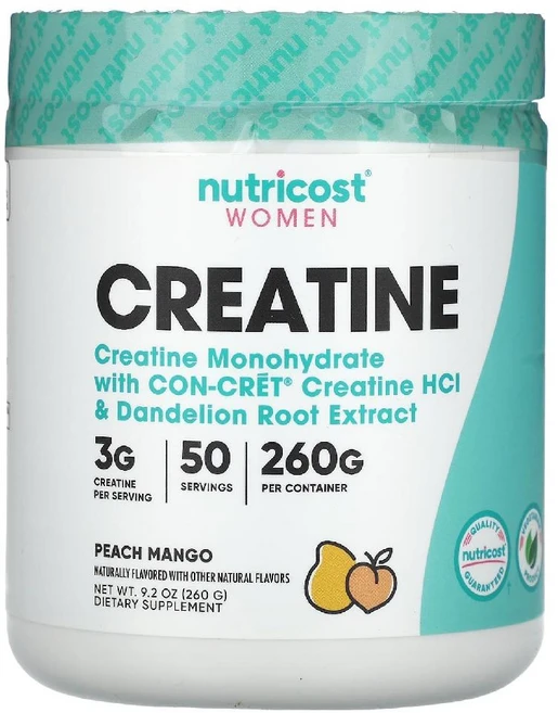 뉴트리코스트 크레아틴 Creatine 여성용 복숭아 망고맛 파우더 분말 520g - 쿠팡