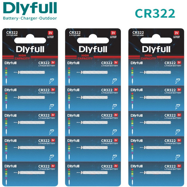 DLYFULL 311 322 425 435 배터리 전자찌 전자케미 밧데리 바다 민물 낚시 건전지, CR+322, 50개