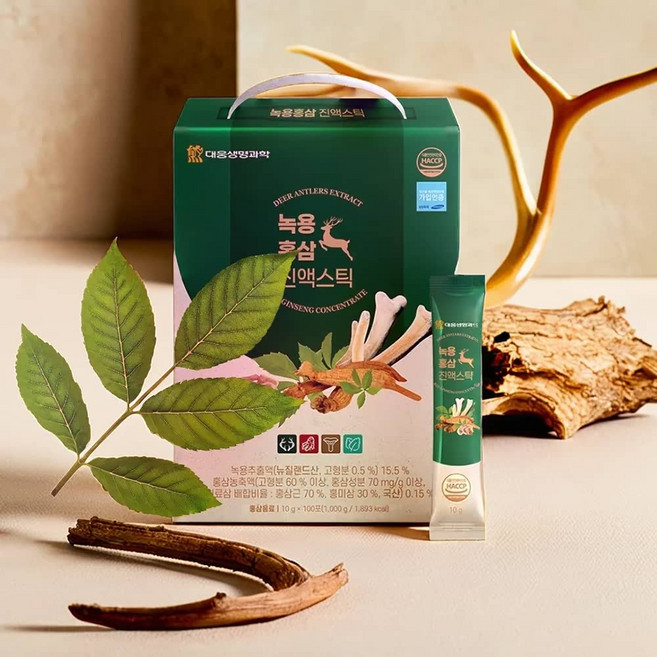 대웅생명과학 홍삼 녹용 진액 스틱 농축액 100포