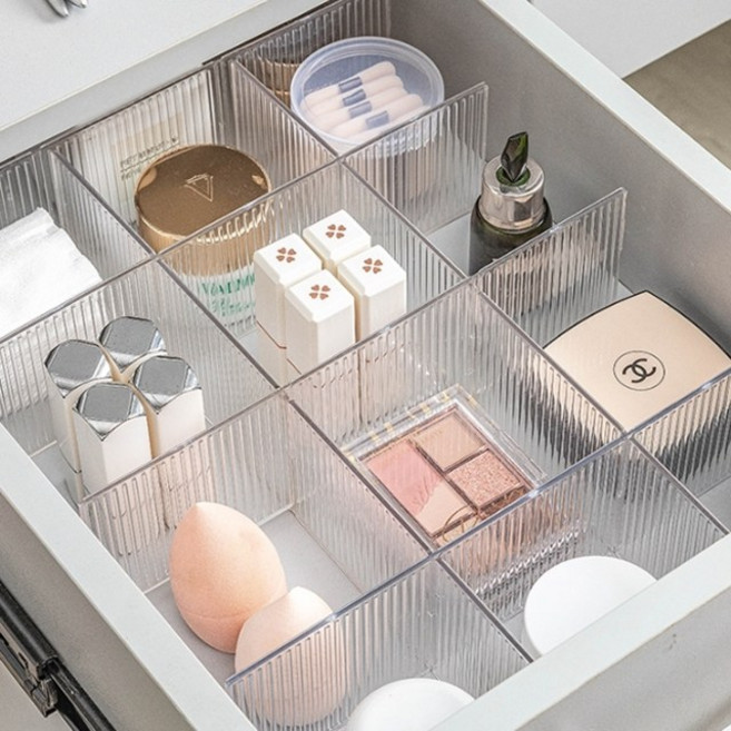 스테이앤 1+1 내맘대로 잘라쓰는 서랍 칸막이 화장품 책상 정리 파티션 4p세트, 잘라쓰는 칸막이 4p, (1+1)