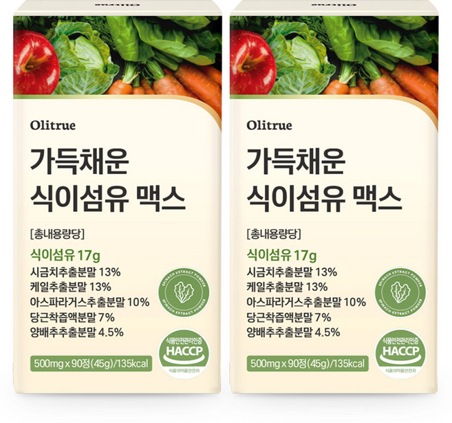 올리트루 가득채운 식이섬유 정 17g, 2개, 90정