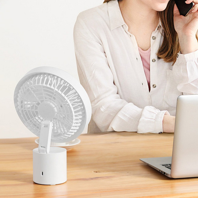 인터탑 캠핑 레져 데스트용 무선 선풍기 리모콘 제어 360도/상하90도 접이식 다각도 틸딩구조 8000mAh F08, 화이트