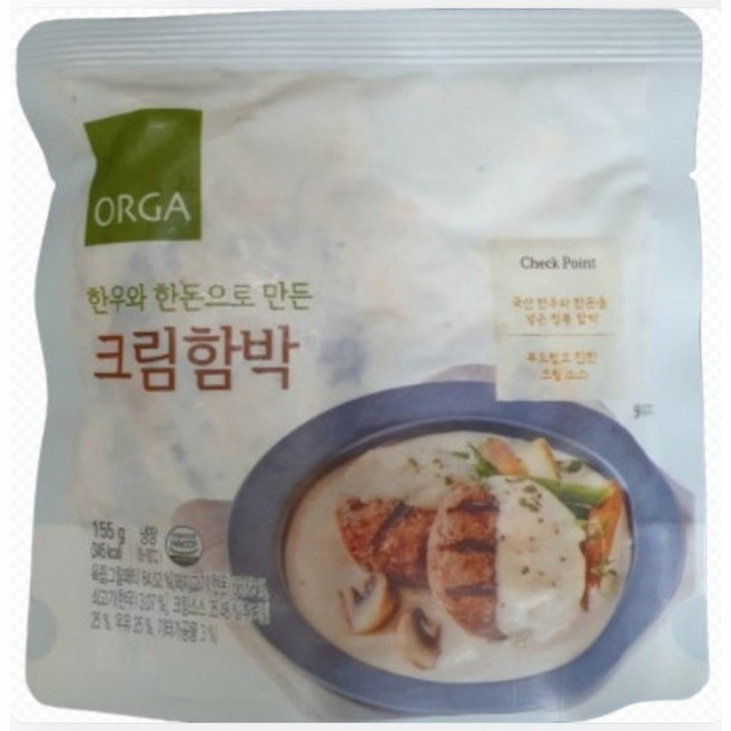 풀무원 풍미가득 한우한돈크림함박 스테이크 간편식, 6개, 155g