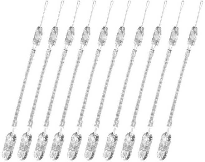 엠엔피 간호사 스프링 집게줄 분실방지줄, 10개, 투명색