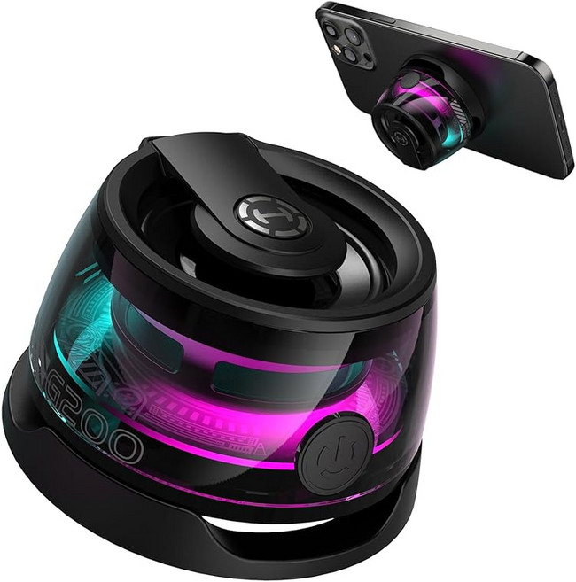 Edifier G200 소형 다기능 자석식 스마트 폰 스탠드 블루투스 휴대용 스피커 iPhone・Android용 - 선물 아이디어 강력한 자석 탑재 휴대용 RGB 무선 스피커 집, 상세페이지 참조, 상세페이지 참조