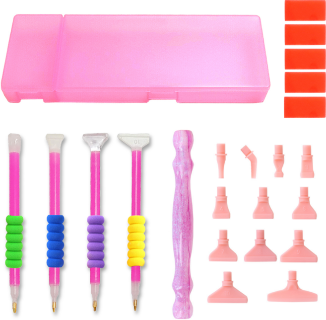 블링블링 보석십자수 멀티펜세트 (펜케이스포함), 1세트, 혼합색상