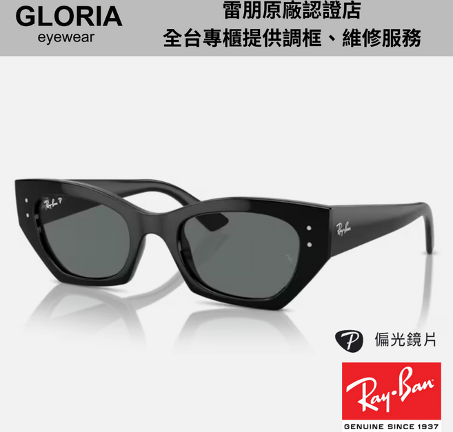 Ray-Ban雷朋 RB4430F 復古膠框偏光太陽眼鏡 經典時尚 有效阻擋眩光 配戴舒適