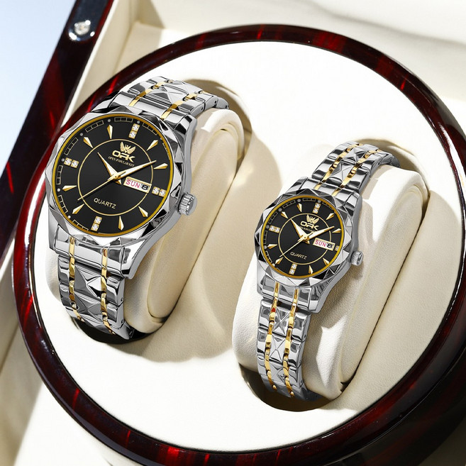 OPK 커플 시계 정품쿼츠 럭셔리 명품 워터프루프 야광