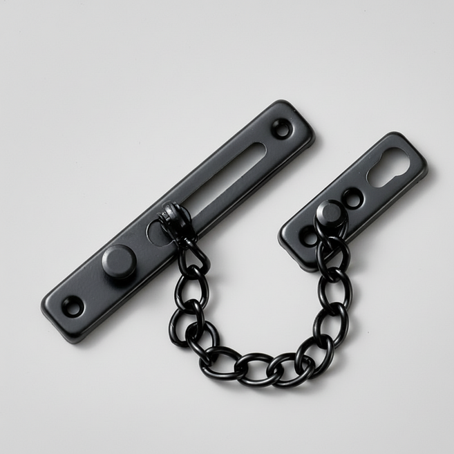 체인형 현관문 잠금 장치 다용도 이중 안전 고리, 상품선택, 블랙, 1개, 블랙 체인형