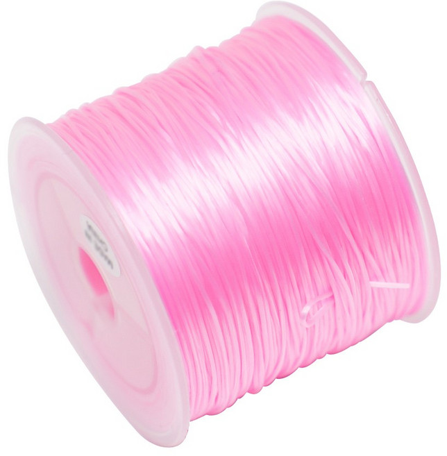 디어플레이스 0.8mm 플랫 팔찌 탄성줄 100m 탄성끈 비즈공예, 1개, 16.캔디핑크