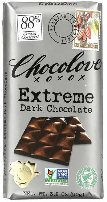 Chocolove 초코러브 익스트림 다크 초콜릿 코코아 함량 88% 90g 3.2oz, 1개