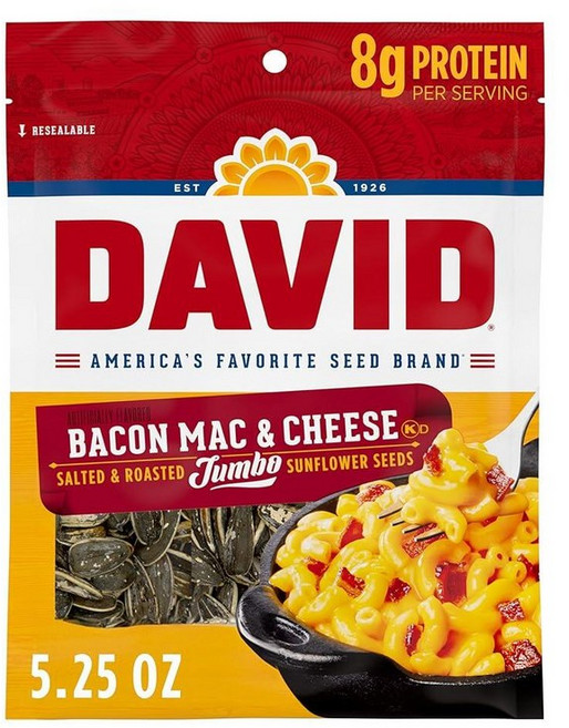 DAVID Seeds 로스트 앤 솔티드 달콤하고 스파이시 점보 해바라기 씨앗 케토 친화적 148.8g 5.1온스 1팩 289243
