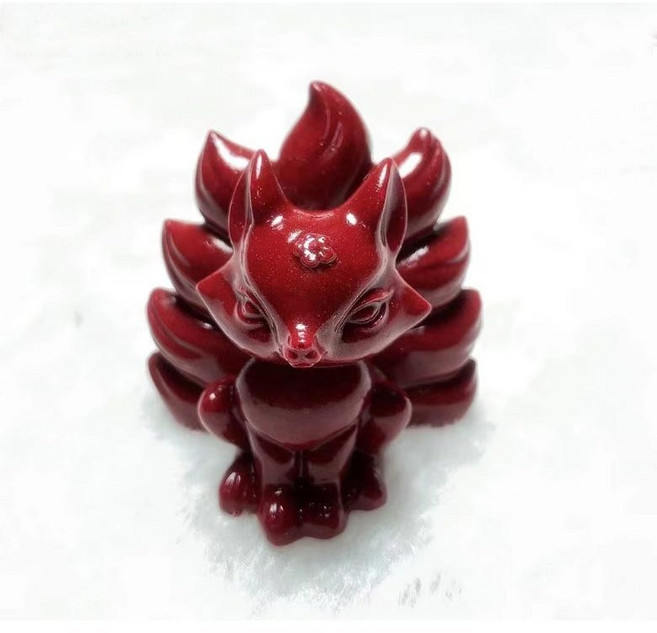 뚱보 고함량 행운과 재물운 상승 구미호 풍수소품, 레드 구미호