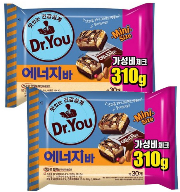 닥터유 에너지바 미니, 310g, 2개